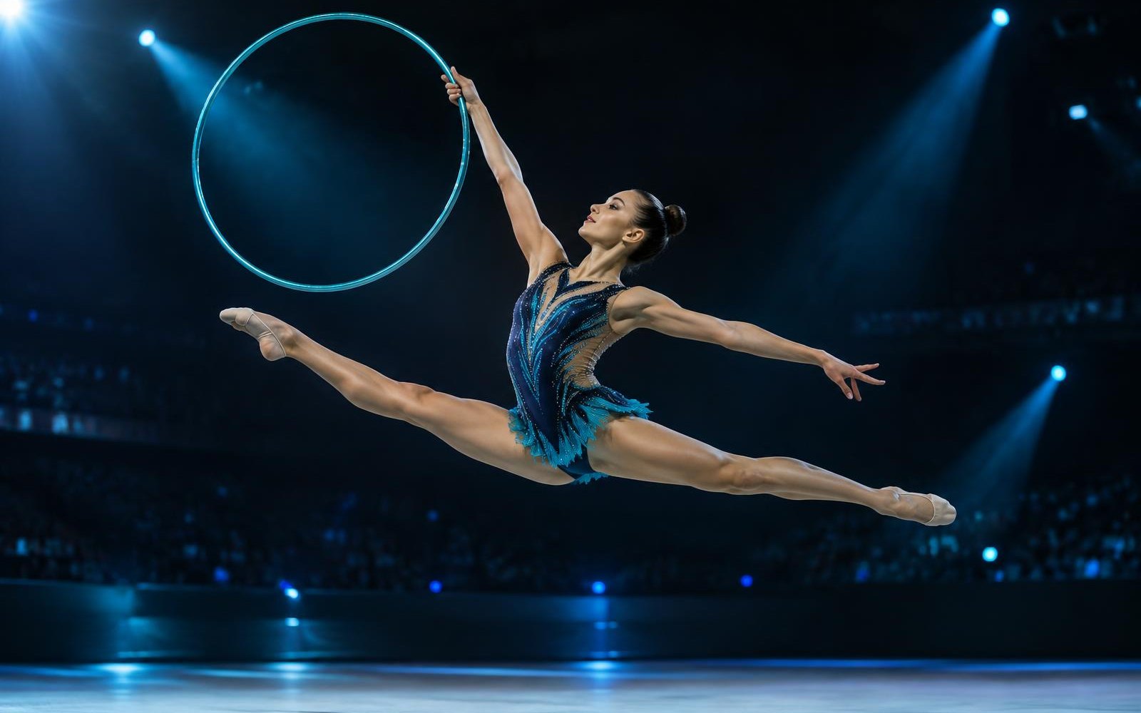 Gimnasta de rítmica con aro